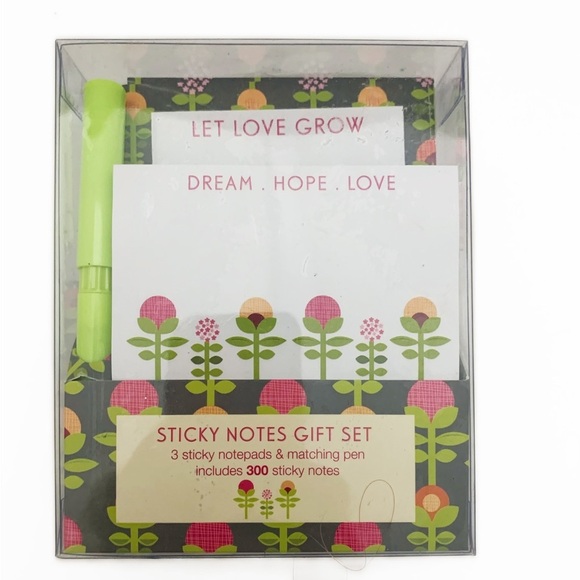 Colorful Flower Sticky Notes Gift Set w Matching Pen - 300 Sticky Notes Included - Picture 2 of 6